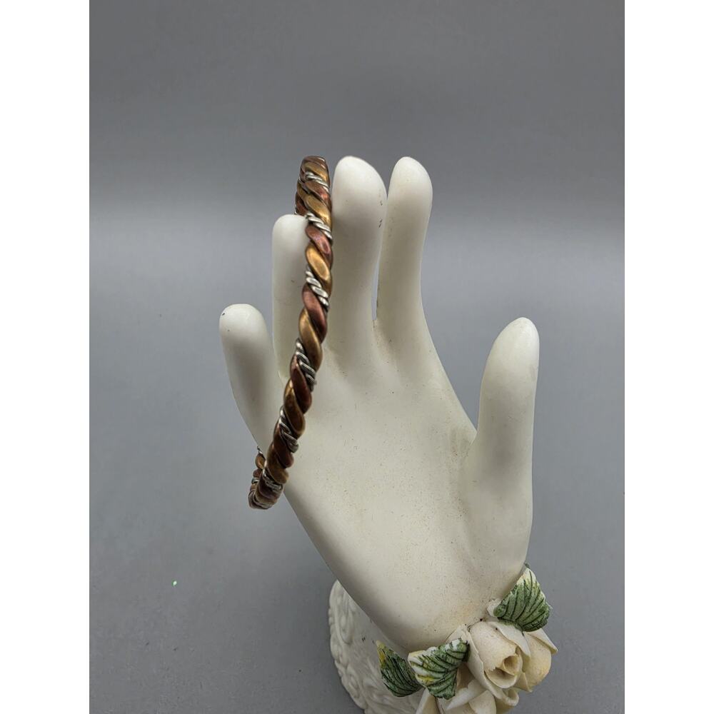 Sergio Lub Sherpa's Rope Copper Silver & Brass Twisted Cuff Bracelet